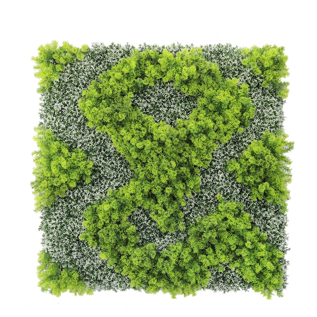 Designer Plants USA Natural Green and White Artificial Moss Green Wall UV Resistant 40x40
