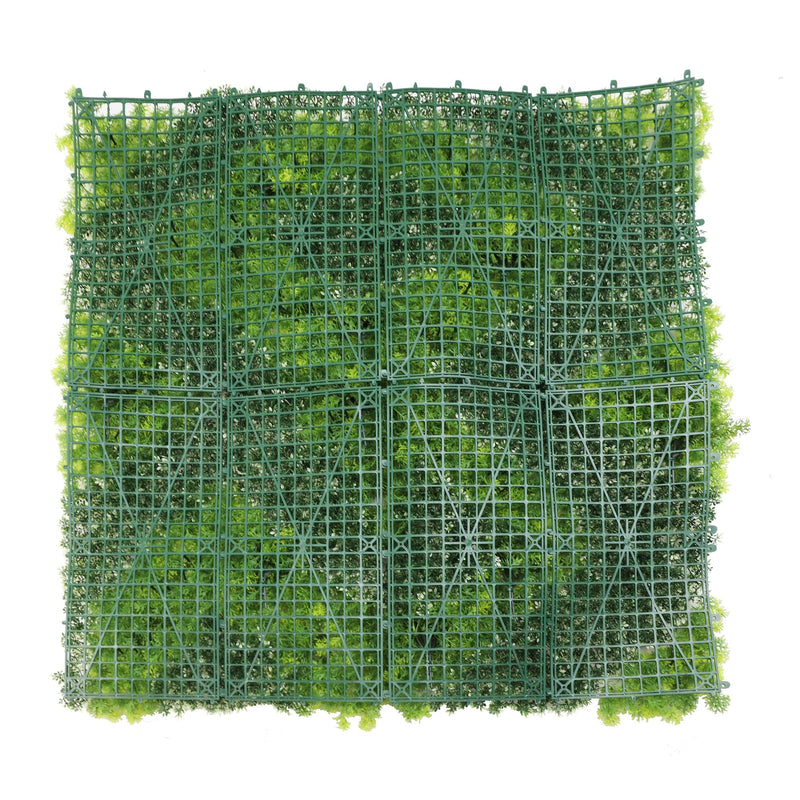 Designer Plants USA Natural Green and White Artificial Moss Green Wall UV Resistant 40x40