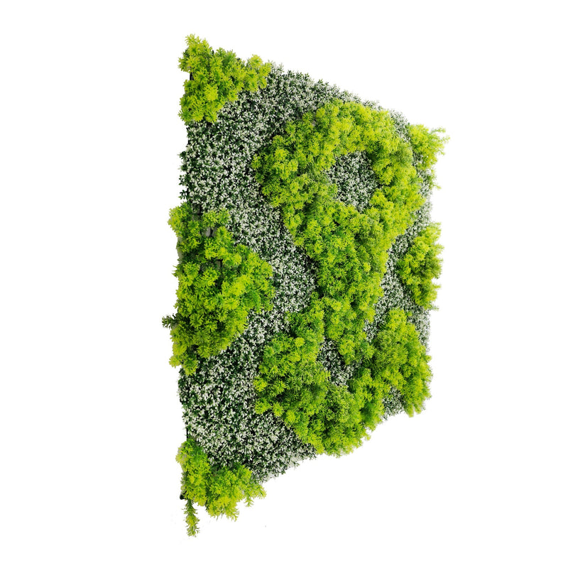 Designer Plants USA Natural Green and White Artificial Moss Green Wall UV Resistant 40x40