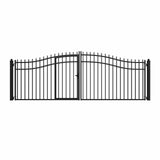 Chery Industrial 16’ x 7’ Steel Dual Swing Driveway Gate with Built‑In Pedestrian Door