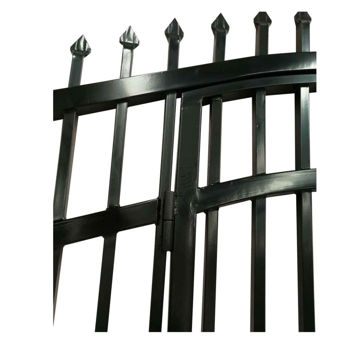 Chery Industrial 18’ x 7’ Steel Dual Swing Driveway Gate with Built‑In Pedestrian Door