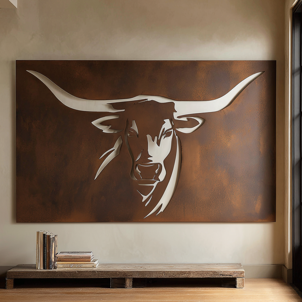 The Longhorn - Metal Wall Art