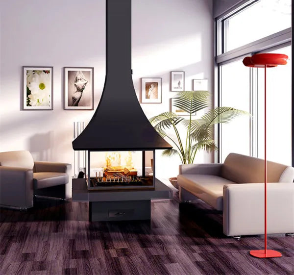 HearthArtSinn Ash 5 Trumpet Table Wood Burning Fireplace