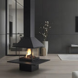 HearthArtSinn Ash 3 Square Floor-Standing Wood-Burning Fireplace with Countertop