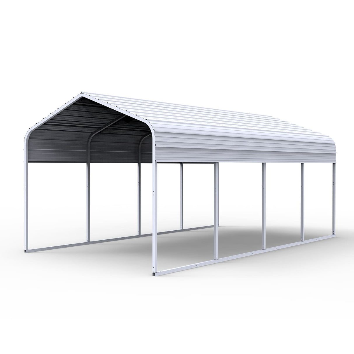 11FT × 20FT Metal Carport Reinforced Steel Roof Shelter for Outdoor Parking