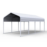 11FT × 20FT Metal Carport Reinforced Steel Roof Shelter for Outdoor Parking