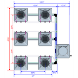Alien Hydroponics AERO 6 Pot 3 Row Kit