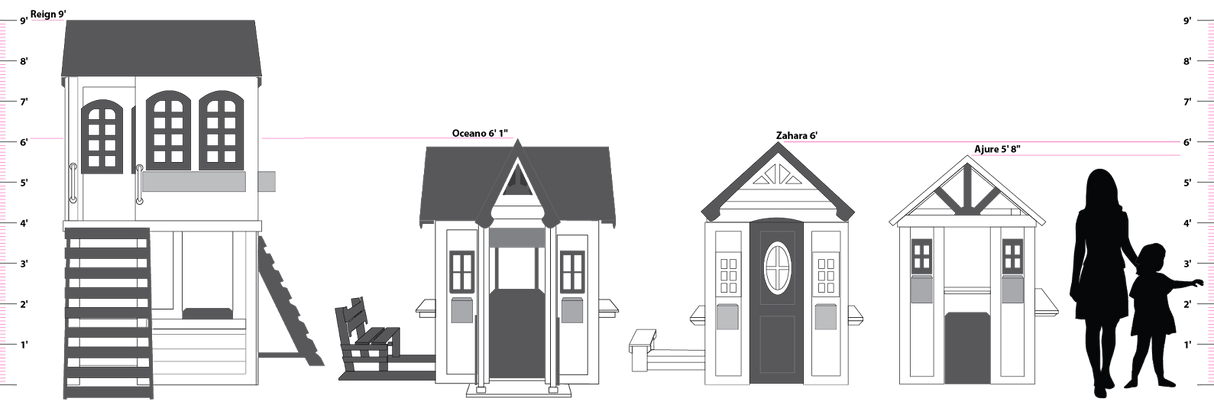 2MamaBees Reign Two Story Playhouse Custom Color
