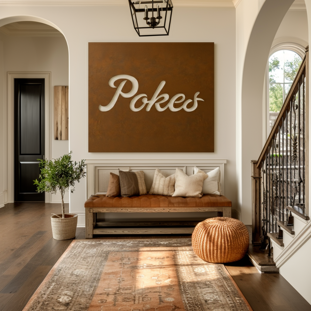 The Pokes - Metal Wall Art - Square Umber