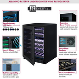 Allavino Reserva Series 100‑Bottle 34″ Tall Three‑Zone Black Stainless Steel Side‑by‑Side Wine Cooler Refrigerator 3Z‑BDW5034‑BS