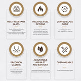 HearthArtSinn Ember 3 Modern Indoor Round Glass Real Fire Fireplace