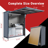 Outdoor Kitchen Station Gas Grill Stainless Steel Built-In Sink Rotisserie