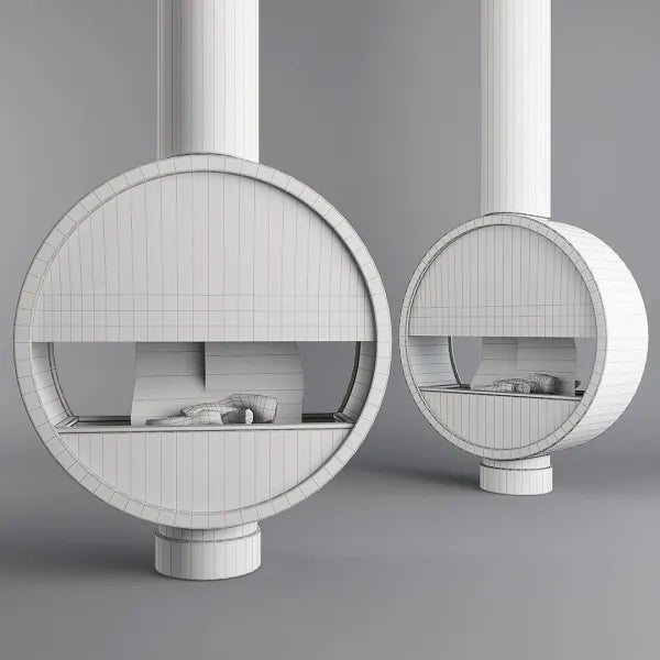 HearthArtSinn Ash 1 Artistic Ring Hanging Wood Burning Fireplace