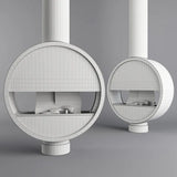 HearthArtSinn Ash 1 Artistic Ring Hanging Wood Burning Fireplace