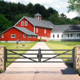Chery Industrial 20 ft Farm Metal Driveway Gate with Diagonal Tubes, Dual Swing