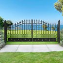 Chery Industrial 16x8 ft Dual Swing Driveway Gate with Star Pattern