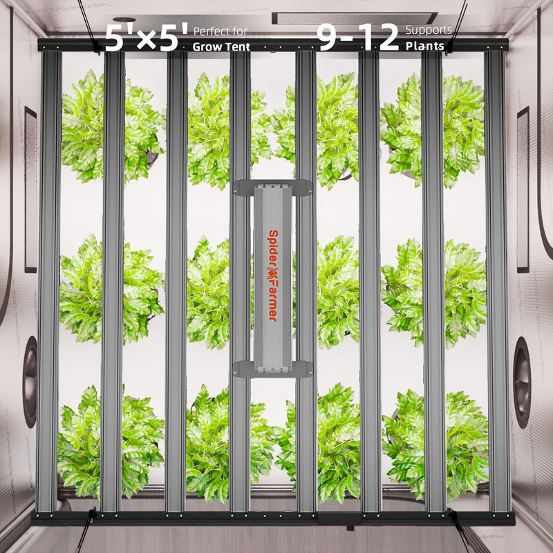Spider Farmer G1000 1000 Watt Smart Dimmable Full Spectrum High Yield Commercial LED Grow Light for 5X5 Grow Tent