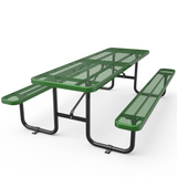 Chery Industrial 8 ft Metal Picnic Tables for Outdoors, Rectangle Coated Steel Patio Furniture Set