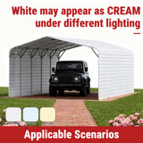 20FT × 30FT Metal Garage Heavy-Duty Steel Carport with 13FT Peak Roof