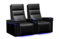 Valencia Monza Leather Home Theater Seating With Carbon Fiber Panel