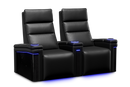 Valencia Monza Leather Home Theater Seating With Carbon Fiber Panel