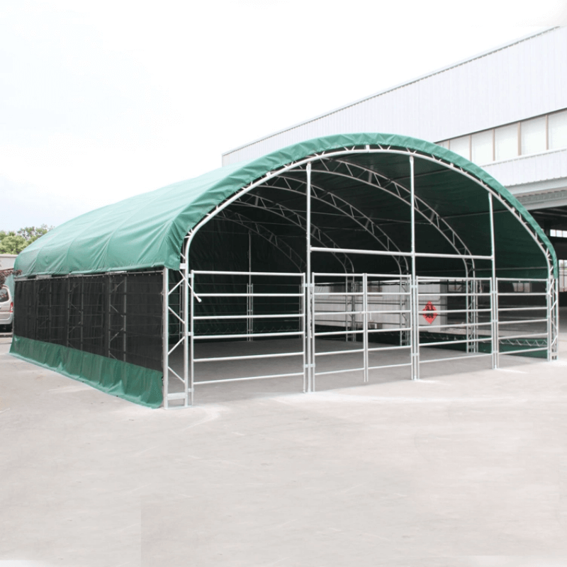 Chery Industrial 20' x 20' Livestock Corral Shelter with front door