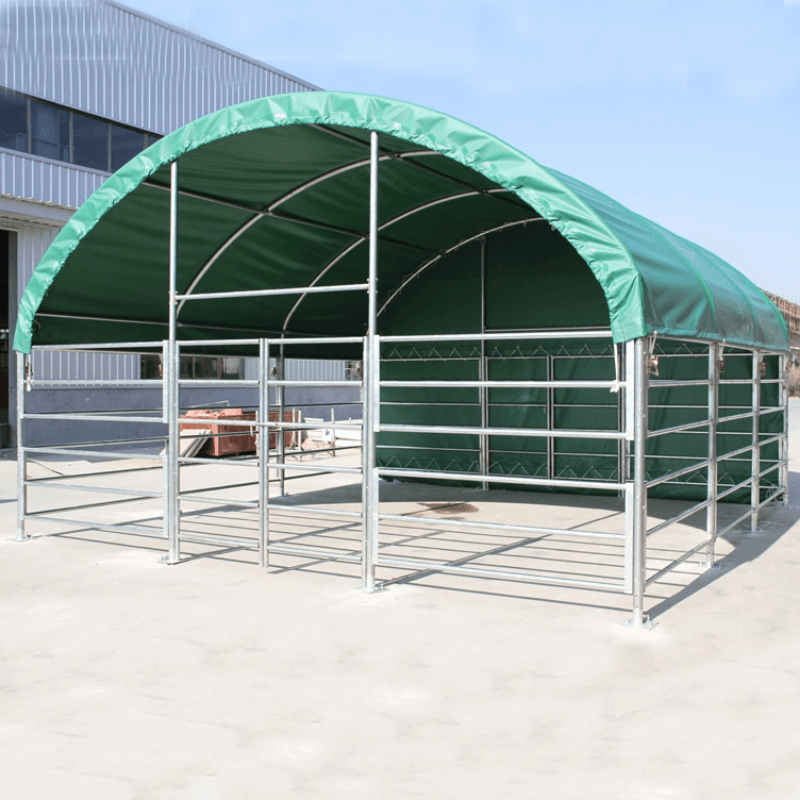 Chery Industrial 20' x 20' Livestock Corral Shelter with front door