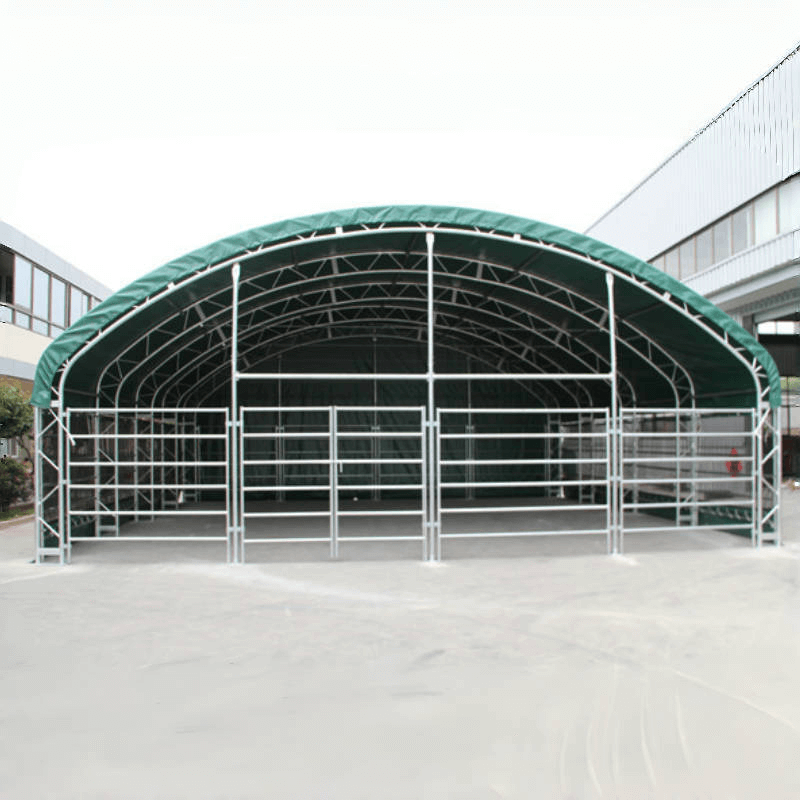 Chery Industrial 20' x 20' Livestock Corral Shelter with front door