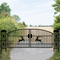 Chery Industrial 20x8 ft Dual Swing Driveway Gate with Ornamental Posts