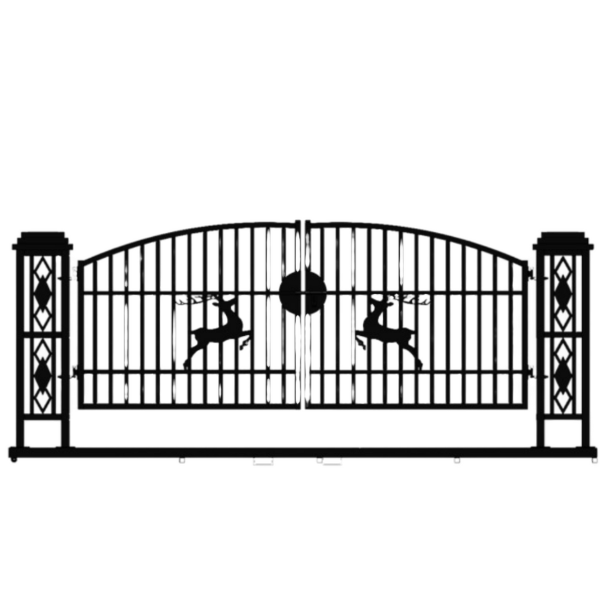 Chery Industrial 20ft Wrought Steel Garden Driveway Gate with Post