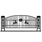 Chery Industrial 20ft Wrought Steel Garden Driveway Gate with Post