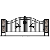 Chery Industrial 20ft Wrought Steel Garden Driveway Gate with Post