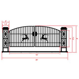 Chery Industrial 20ft Wrought Steel Garden Driveway Gate with Post
