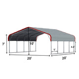 Chery Industrial 20’ x 20’ Outdoor Metal Carport Shelter