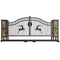 Chery Industrial 20x8 ft Dual Swing Driveway Gate with Ornamental Posts