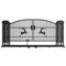 Chery Industrial 20x8 ft Dual Swing Driveway Gate with Ornamental Posts