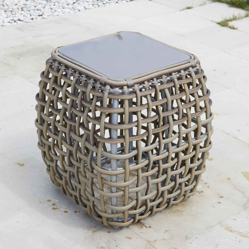 Skyline Design Dynasty Side Table with Glass