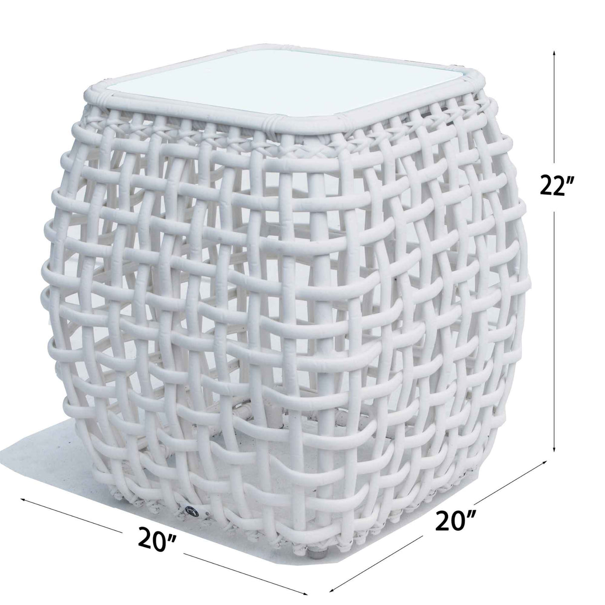 Skyline Design Dynasty Side Table with Glass