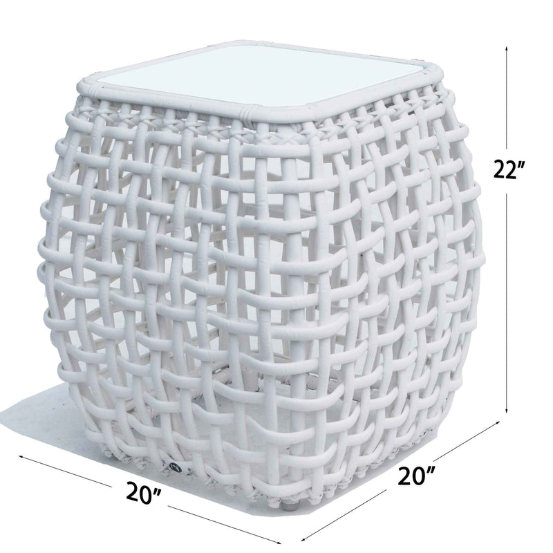Skyline Design Dynasty Side Table with Glass