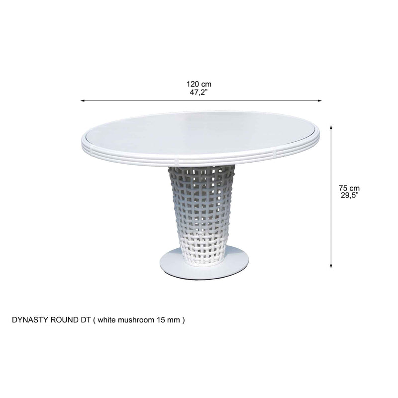 Skyline Design Dynasty Round Dining Table with Glass