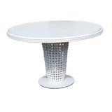 Skyline Design Dynasty Round Dining Table with Glass