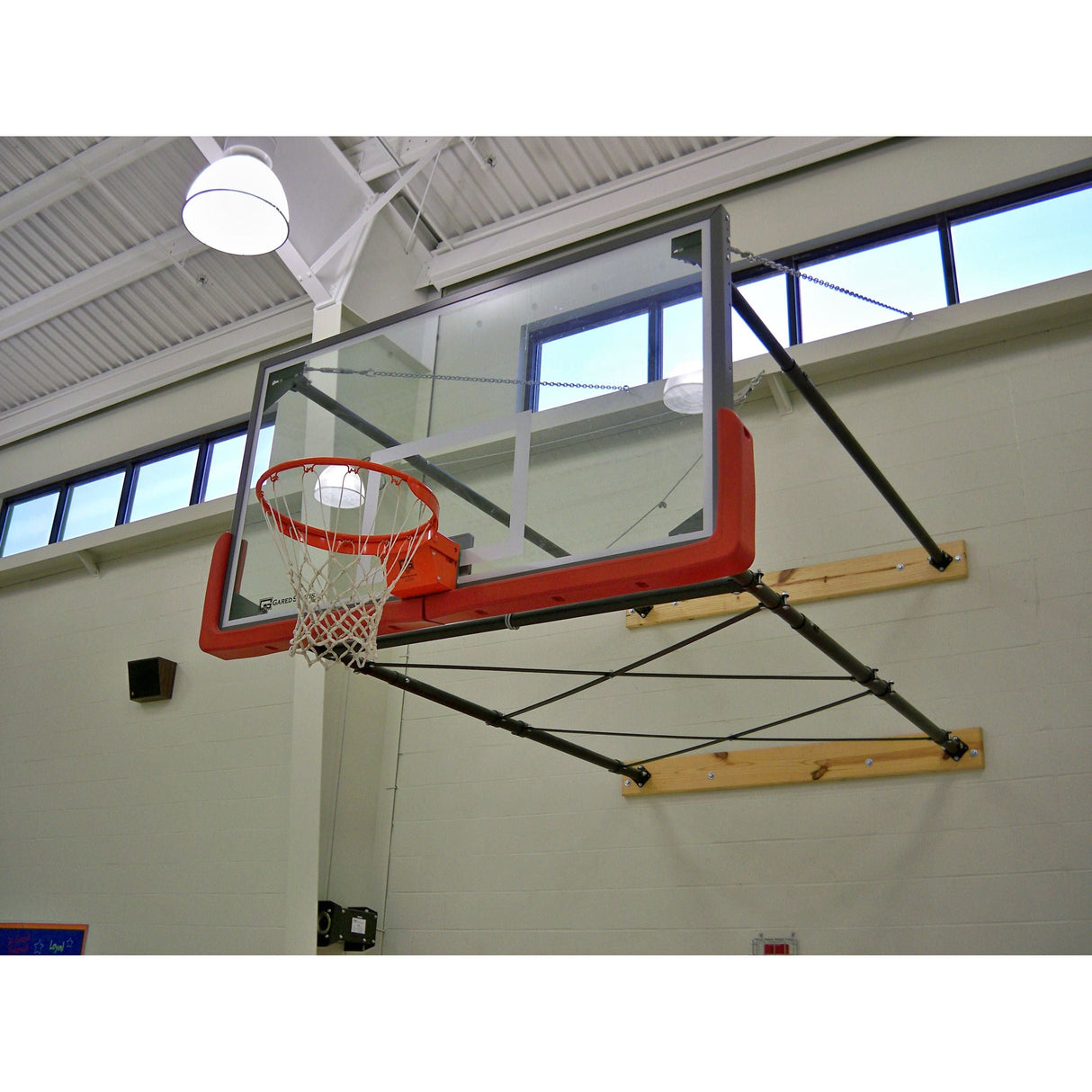 Gared Corner Mount Stationary Wall Mount Basketball Backstop 3′ – 4′ Wall Backstop 2300-3044