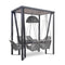 Skyline Design Horizon 8FT Pergola with Lamp, Moma Hanging Chairs & Aluminum Table