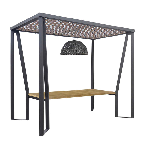 Skyline Design Horizon 10FT Pergola With Teak Table & Lamp