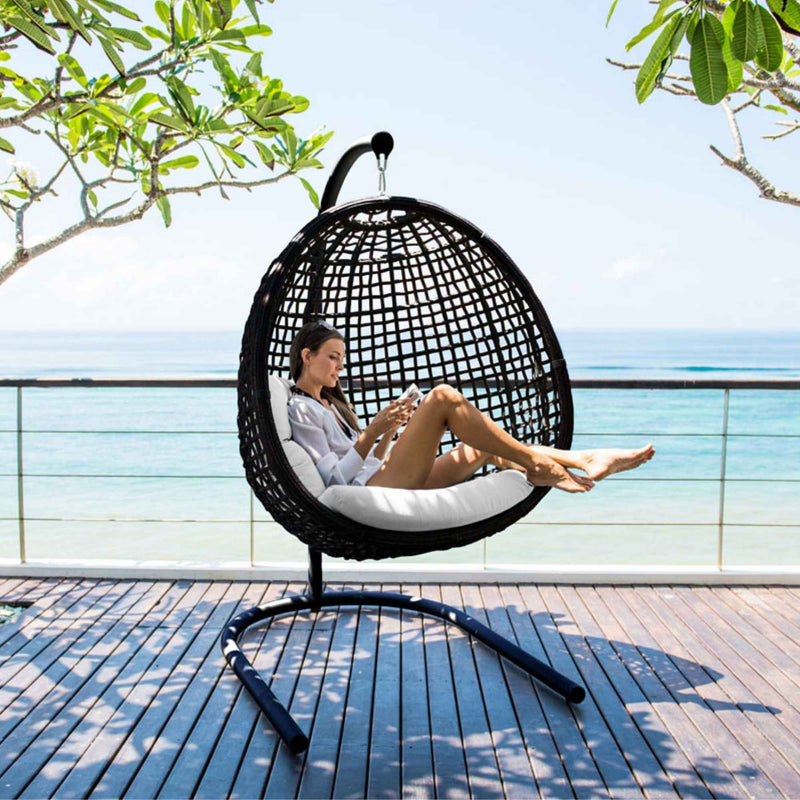 Skyline Design Dynasty Hanging Chair with Frame and Sunbrella Cushion