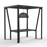 Skyline Design Horizon 8FT Pergola with Lamp, Rodona Hanging Chairs & Aluminum Table