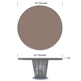 Skyline Design Ruby Round Dining Table with Glass