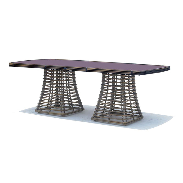 Skyline Design Ruby Rectangular Dining Table with Glass