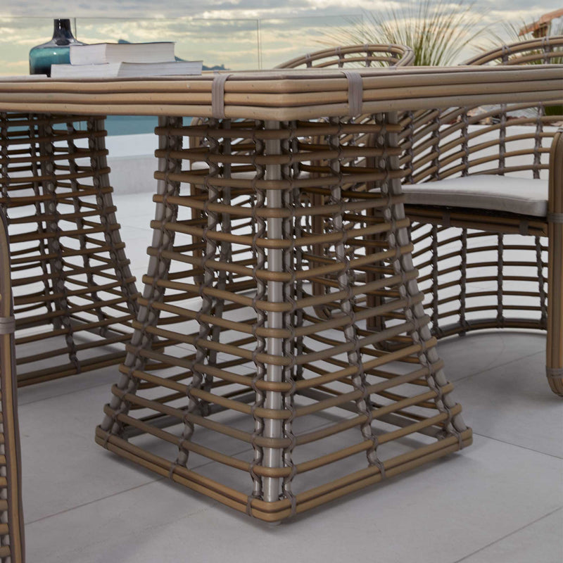 Skyline Design Ruby Rectangular Dining Table with Glass