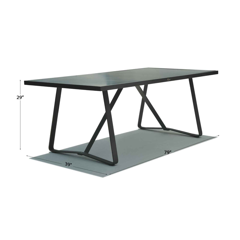Skyline Design Horizon Rectangular Dining Table with Glass